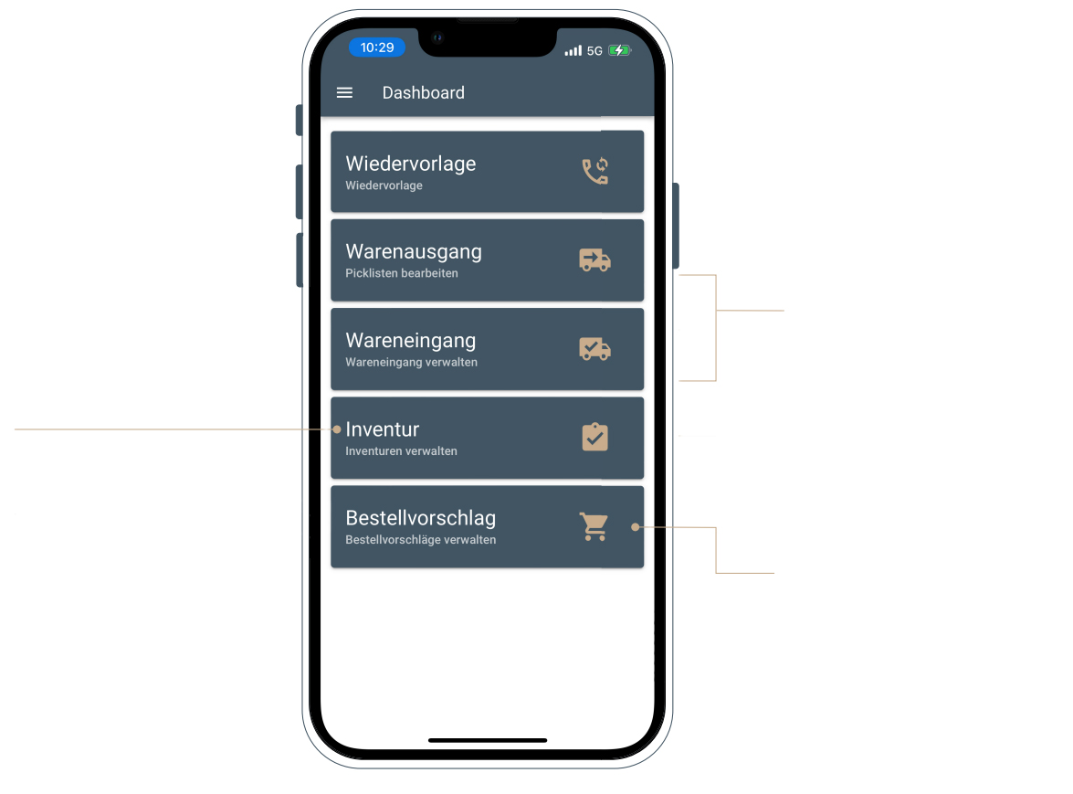 Inventur App Ansicht
