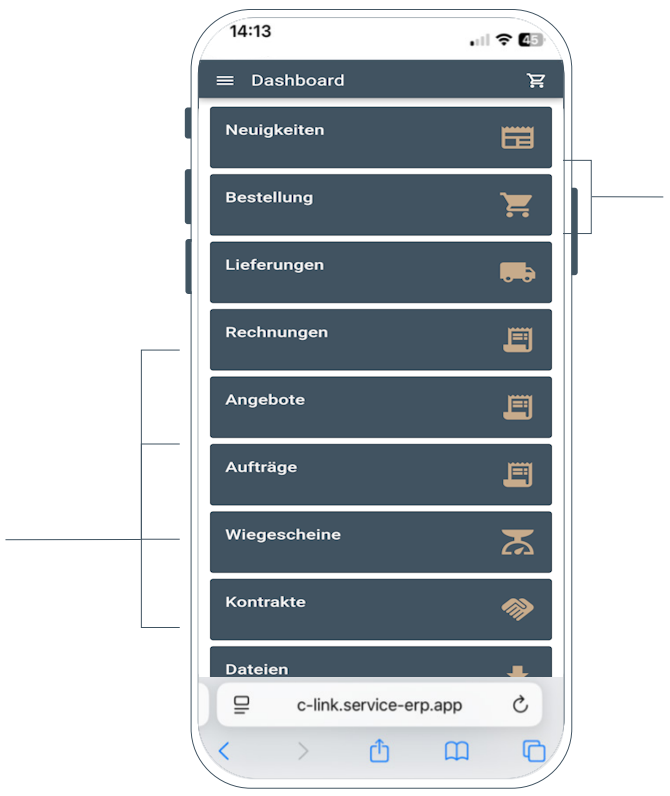 C-Link App Ansicht